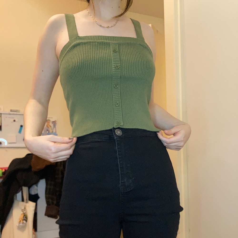 Sky and Sparrow Green Tank Top